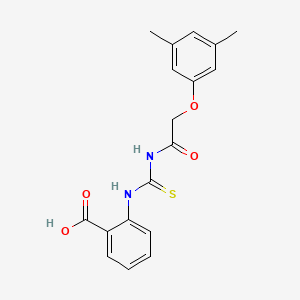 molecular formula C18H18N2O4S B13803375 2-({[(3,5-Dimethylphenoxy)acetyl]carbamothioyl}amino)benzoic acid 