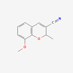 molecular formula C12H11NO2 B13803382 8-Methoxy-2-methyl-2H-1-benzopyran-3-carbonitrile CAS No. 57543-74-5