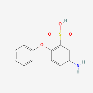 molecular formula C12H11NO4S B13803462 5-Amino-2-phenoxybenzenesulphonic acid CAS No. 6375-07-1