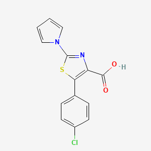 5-(4-chlorophenyl)-2-(1H-pyrrol-1-yl)-1,3-thiazole-4-carboxylic acid