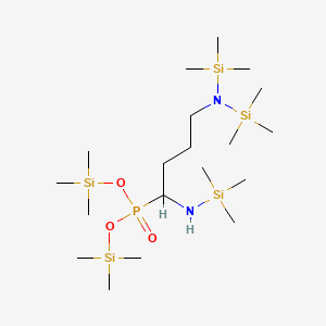 molecular formula C19H53N2O3PSi5 B13803543 Phosphonic acid, [4-[bis(trimethylsilyl)amino]-1-[(trimethylsilyl)amino]butyl]-, bis(trimethylsilyl) ester 