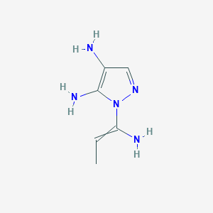 molecular formula C6H11N5 B13803594 2-(1-Aminoprop-1-enyl)pyrazole-3,4-diamine 