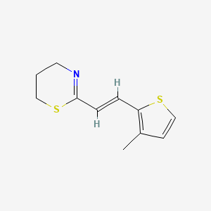 molecular formula C11H13NS2 B13803598 2-[(E)-2-(3-methylthiophen-2-yl)ethenyl]-5,6-dihydro-4H-1,3-thiazine 