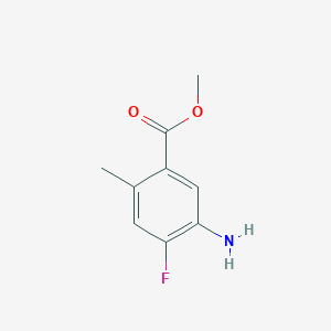 molecular formula C9H10FNO2 B1380361 Methyl 5-amino-4-fluoro-2-methylbenzoate CAS No. 1567119-84-9