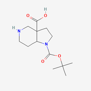molecular formula C13H22N2O4 B1380364 1-(tert-butoxycarbonyl)-octahydro-1H-pyrrolo[3,2-c]pyridine-3a-carboxylic acid CAS No. 1334416-52-2