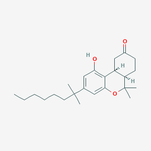 molecular formula C24H36O3 B13803650 cis-1-hydroxy-3-(1,1-dimethylheptyl)-6,6-dimethyl-6,6a,7,8,10,10a-hexahydro-9H-dibenzo[b,d]-pyran-9-one 