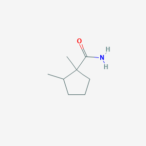 molecular formula C8H15NO B13803678 Cyclopentanecarboxamide, 1,2-dimethyl- 
