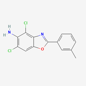 molecular formula C14H10Cl2N2O B13803682 4,6-dichloro-2-(3-methylphenyl)-1,3-benzoxazol-5-amine 