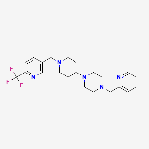 molecular formula C22H28F3N5 B13803694 1-(Pyridin-2-ylmethyl)-4-(1-([6-(trifluoromethyl)pyridin-3-YL]methyl)piperidin-4-YL)piperazine 