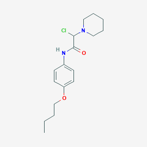 molecular formula C17H25ClN2O2 B13803709 N-(4-Butoxyphenyl)-2-(3,4,5,6-tetrahydro-2H-pyridin-1-YL)acetamide chl oride 