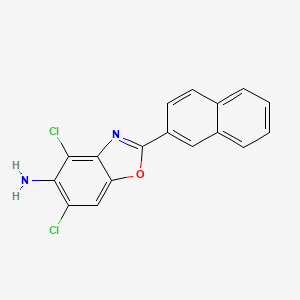 molecular formula C17H10Cl2N2O B13803743 4,6-dichloro-2-naphthalen-2-yl-1,3-benzoxazol-5-amine 