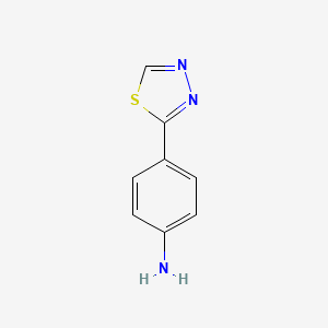 molecular formula C8H7N3S B1380376 4-(1,3,4-Thiadiazol-2-yl)aniline CAS No. 875237-02-8