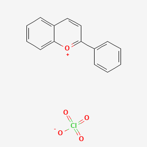 molecular formula C15H11ClO5 B13803878 Flavylium perchlorate CAS No. 6272-41-9