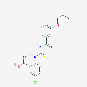 molecular formula C19H19ClN2O4S B13803961 5-Chloro-2-[[3-(2-methylpropoxy)benzoyl]carbamothioylamino]benzoic acid 