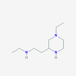 molecular formula C10H23N3 B13803999 N-Ethyl-2-(4-ethylpiperazin-2-YL)ethanamine CAS No. 56925-81-6