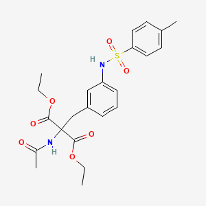 molecular formula C23H28N2O7S B13804010 Diethyl acetamido({3-[(4-methylbenzene-1-sulfonyl)amino]phenyl}methyl)propanedioate CAS No. 5458-46-8