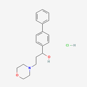 molecular formula C19H24ClNO2 B13804024 alpha-(4-Biphenylyl)-4-morpholinepropanol hydrochloride CAS No. 50910-20-8