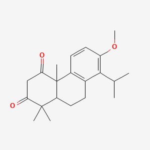molecular formula C21H28O3 B13804046 4a,9,10,10a-Tetrahydro-7-methoxy-1,1,4a-trimethyl-8-(1-methylethyl)-2,4(1H,3H)-phenanthrenedione 
