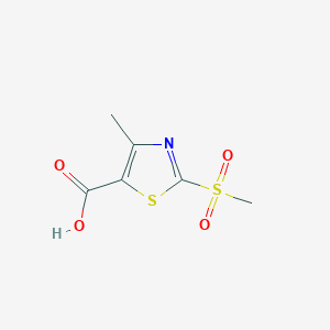 molecular formula C6H7NO4S2 B1380407 2-Methanesulfonyl-4-methyl-1,3-thiazole-5-carboxylic acid CAS No. 1779944-56-7