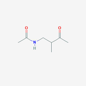 molecular formula C7H13NO2 B13804085 Acetamide,N-(2-methyl-3-oxobutyl)- 