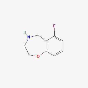 molecular formula C9H10FNO B1380411 6-氟-2,3,4,5-四氢-1,4-苯并噁唑 CAS No. 1547037-42-2