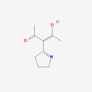 molecular formula C9H13NO2 B13804113 3-Pyrrolidin-2-ylidene-pentane-2,4-dione CAS No. 62686-84-4