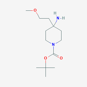 molecular formula C13H26N2O3 B1380415 tert-Butyl 4-amino-4-(2-methoxyethyl)piperidine-1-carboxylate CAS No. 1713163-25-7