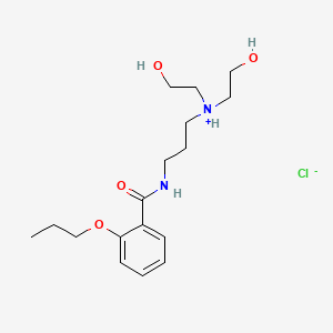 molecular formula C17H29ClN2O4 B13804166 N-(3-(Bis(2-hydroxyethyl)amino)propyl)-o-propoxybenzamide hydrochloride CAS No. 78128-69-5