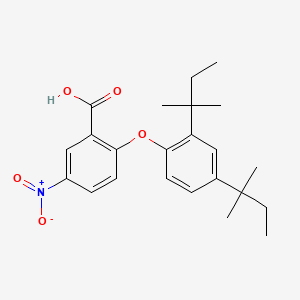 molecular formula C23H29NO5 B13804209 Benzoic acid, 2-[2,4-bis(1,1-dimethylpropyl)phenoxy]-5-nitro- CAS No. 63123-17-1