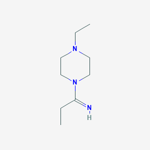 molecular formula C9H19N3 B13804289 1-(4-Ethylpiperazin-1-yl)propan-1-imine 