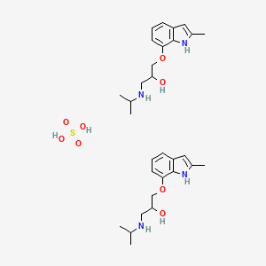 molecular formula C30H46N4O8S B13804335 Bis[4-[2-hydroxy-3-(isopropylamino)propoxy]-2-methyl-1H-indole]sulfate 