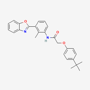 molecular formula C26H26N2O3 B13804361 N-[3-(1,3-benzoxazol-2-yl)-2-methylphenyl]-2-(4-tert-butylphenoxy)acetamide 