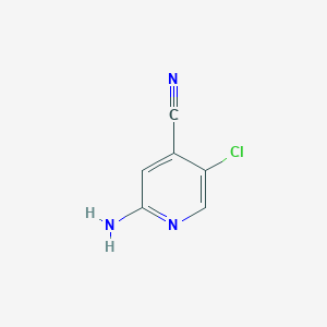 molecular formula C6H4ClN3 B1380441 2-Amino-5-chloroisonicotinonitrile CAS No. 1393106-21-2