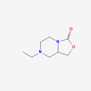 molecular formula C8H14N2O2 B13804410 3H-Oxazolo[3,4-a]pyrazin-3-one,7-ethylhexahydro- CAS No. 57493-38-6