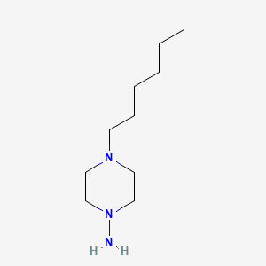 molecular formula C10H23N3 B13804413 4-Hexylpiperazin-1-amine CAS No. 56964-27-3