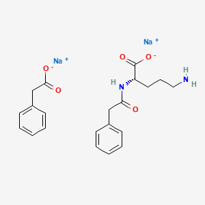 molecular formula C21H24N2Na2O5 B13804439 L-Glutamine,N2-(phenylacetyl)-,monosodium salt,mixt. with sodium benzeneacetate 