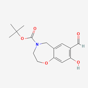 molecular formula C15H19NO5 B1380444 N-Boc-8-hydroxy-2,3,4,5-tetrahydrobenzo[f][1,4]oxazepine-7-carbaldehyde CAS No. 1823551-73-0