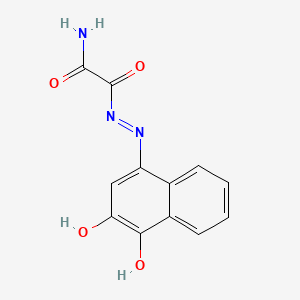 molecular formula C12H9N3O4 B13804495 Acetic acid, aminooxo-, 2-(3,4-dihydro-3,4-dioxo-1-naphthalenyl)hydrazide CAS No. 77065-62-4