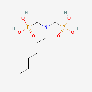 molecular formula C8H21NO6P2 B13804517 Phosphonic acid, [(hexylimino)bis(methylene)]bis- CAS No. 5995-29-9