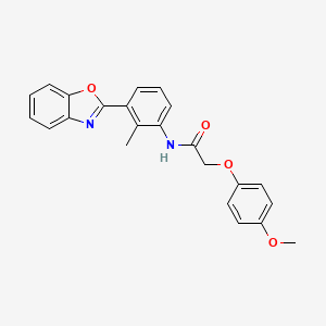 molecular formula C23H20N2O4 B13804527 N-[3-(1,3-benzoxazol-2-yl)-2-methylphenyl]-2-(4-methoxyphenoxy)acetamide 