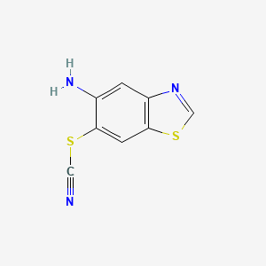 molecular formula C8H5N3S2 B13804541 5-Amino-1,3-benzothiazol-6-yl thiocyanate CAS No. 89899-12-7
