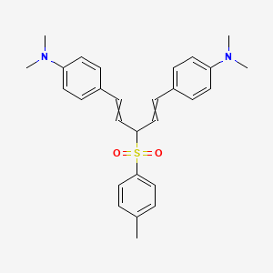 molecular formula C28H32N2O2S B13804542 bis-(p-Dimethylaminostyryl)-p-methylphenylsulfonylmethane 