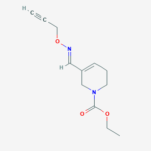 molecular formula C12H16N2O3 B138047 Ethyl (E)-3,6-dihydro-5-((2-propynyloxyimino)methyl)-1(2H)-pyridinecarboxylate CAS No. 145071-31-4