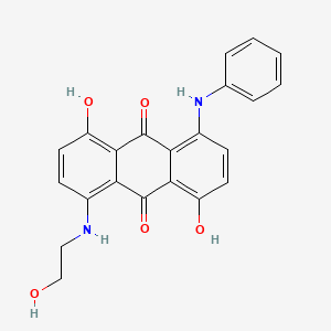 molecular formula C22H18N2O5 B13804704 9,10-Anthracenedione, 1,5-dihydroxy-4-[(2-hydroxyethyl)amino]-8-(phenylamino)- CAS No. 68133-70-0