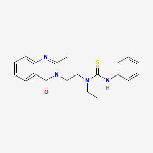 molecular formula C20H22N4OS B13804707 Thiourea, N-ethyl-N-(2-(2-methyl-4-oxo-3(4H)-quinazolinyl)ethyl)-N'-phenyl- CAS No. 77301-04-3