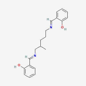 molecular formula C20H24N2O2 B13804721 Phenol, 2,2'-[(2-methyl-1,5-pentanediyl)bis(nitrilomethylidyne)]bis- CAS No. 65087-13-0