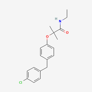 molecular formula C19H22ClNO2 B13804724 Propanamide, 2-(4-((4-chlorophenyl)methyl)phenoxy)-N-ethyl-2-methyl- CAS No. 71548-80-6