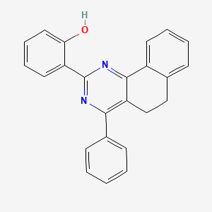 molecular formula C24H18N2O B13804761 2-(2-Hydroxyphenyl)-4-phenyl-5,6-dihydrobenzo[h]quinazoline CAS No. 65644-28-2