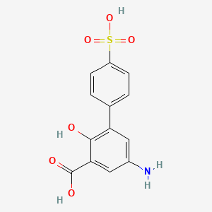 molecular formula C13H11NO6S B1380478 5-Amino-2-hydroxy-4'-sulfo-[1,1'-biphenyl]-3-carboxylic acid CAS No. 887256-40-8