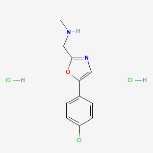molecular formula C11H13Cl3N2O B13804782 2-Oxazolemethanamine, 5-(4-chlorophenyl)-N-methyl-, dihydrochloride CAS No. 64639-81-2